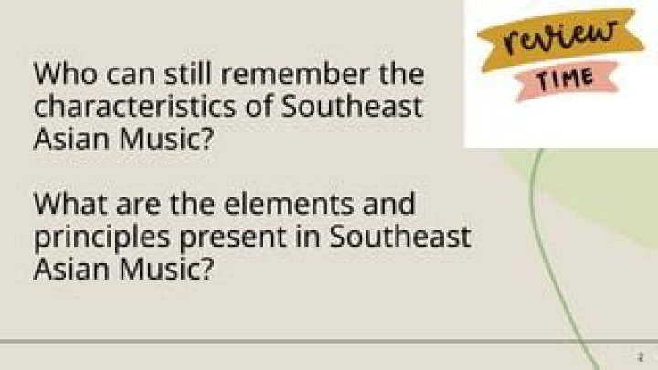 Characteristics of southeast asian music