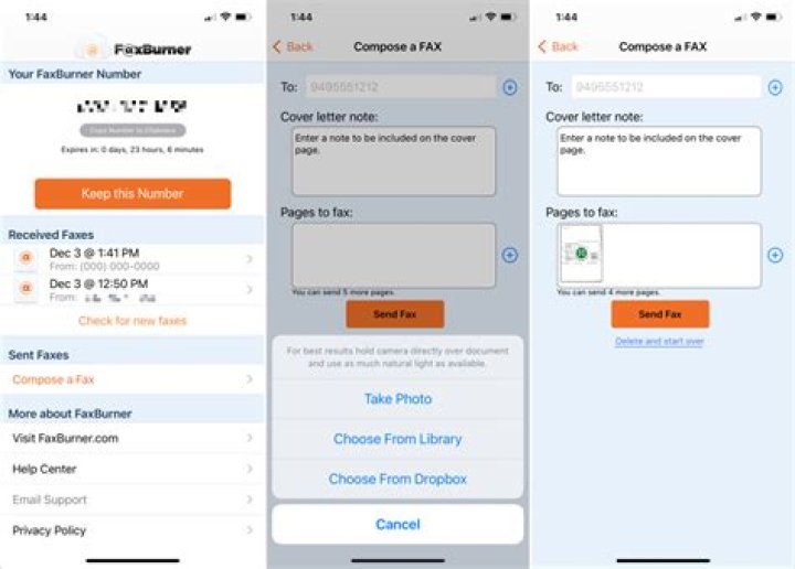 How to send a fax from iphone