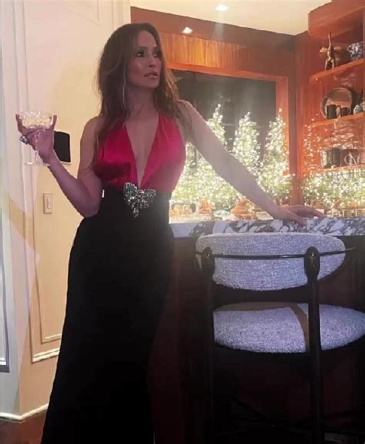 
Jennifer Lopez Wears Plunging Gown on NYE, Gives A Peek Inside Her Glam Night – See The Video 