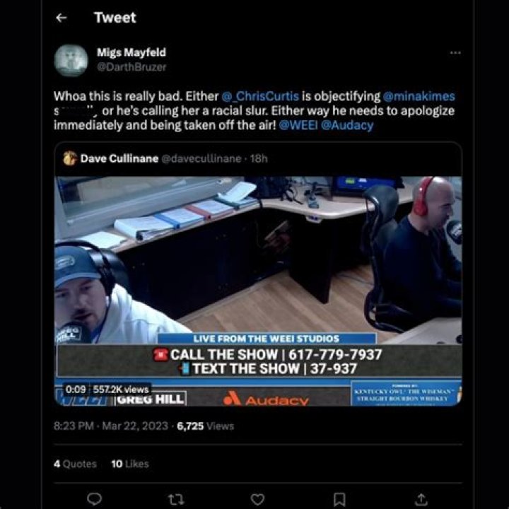 
What did Chris Curtis say? Ethnic slur nip meaning explored WEEI host comes under fire for Mina Kimes comments 